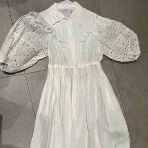 Chloe white midi dress